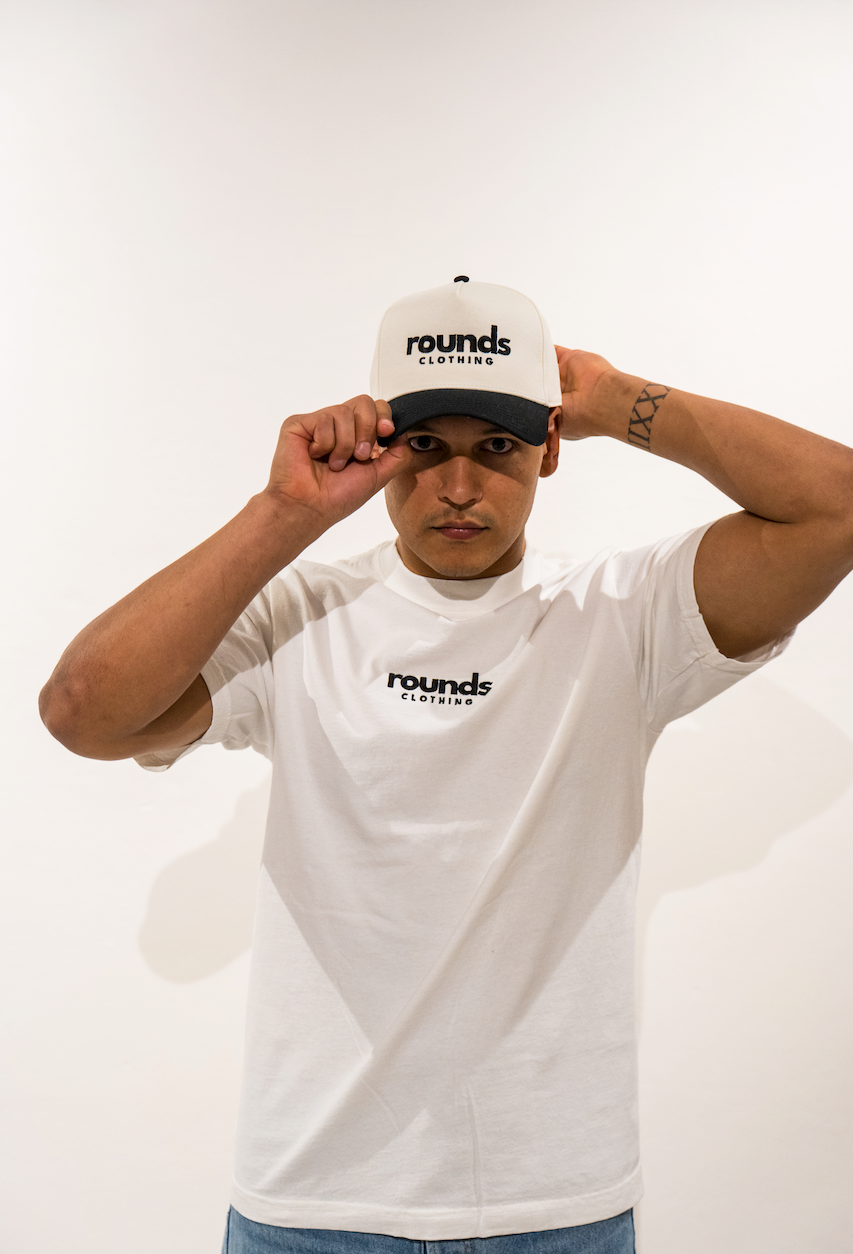 framed 2 tone hat - embroided